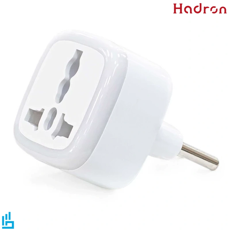 تبدیل و مبدل برق سه پین به دو پین چراغ دار هادرون مدل A10