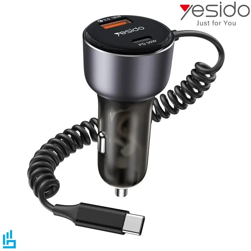 شارژر فندکی یسیدو Yesido به همراه کابل تایپ سی type-c مدل Y56
