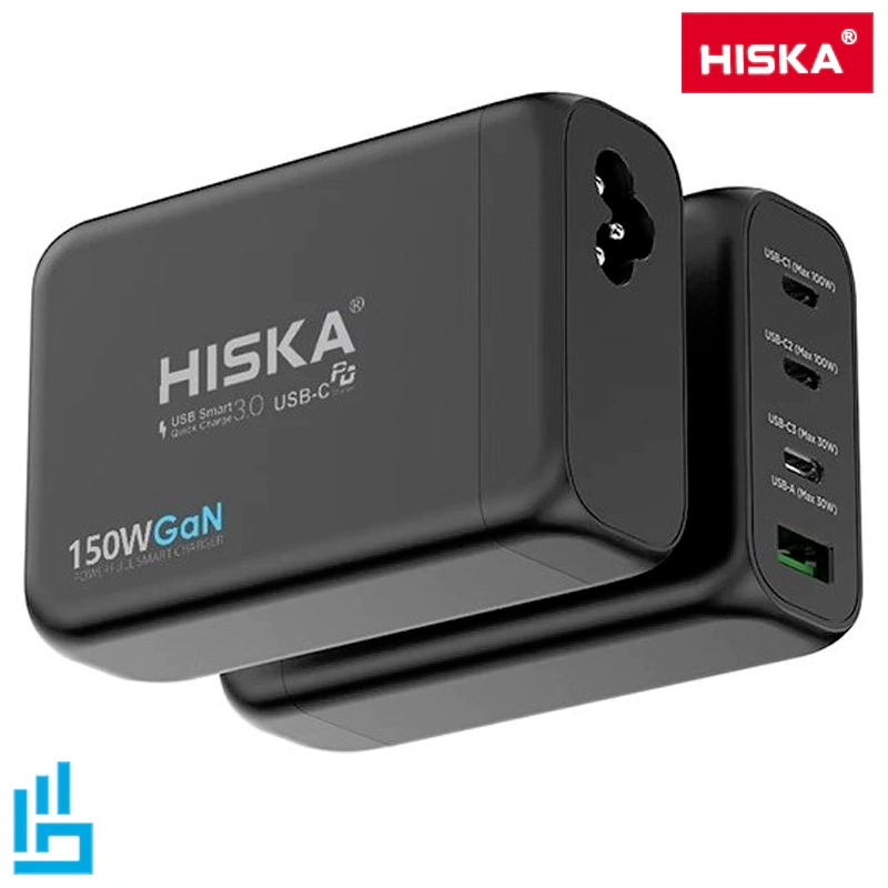 شارژر دیواری 150W فست و PD چهار پورت هیسکا مدل H-138GAN