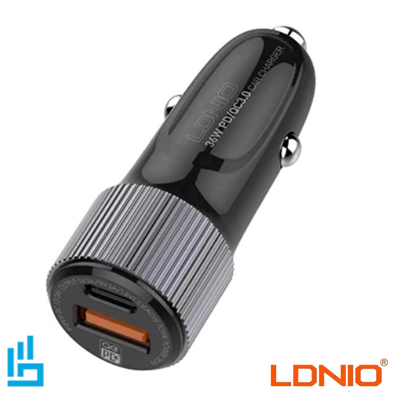 شارژر فندکی الدینیو مدل C510Q به همراه کابل تبدیل usb-C