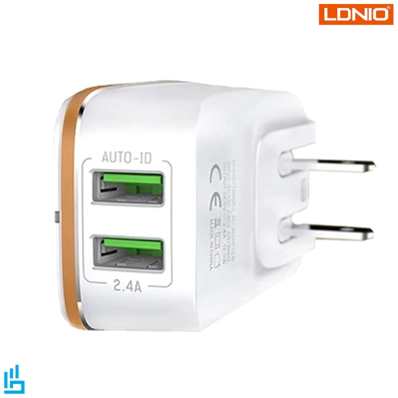 شارژر دیواری الدینیو 2 خروجی مدل A2204 همراه با کابل میکرو