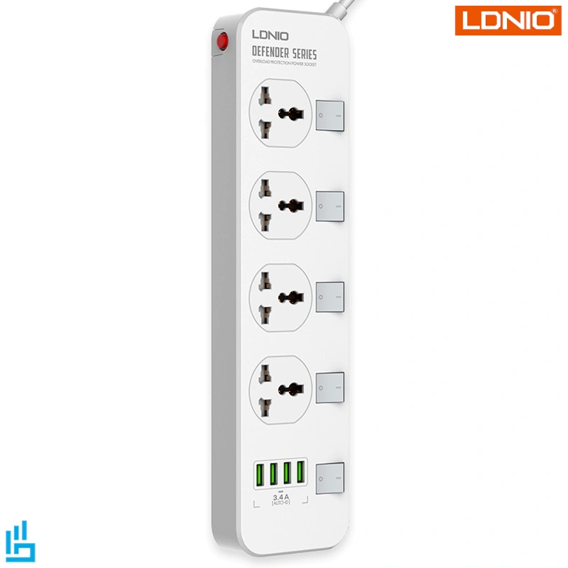 چند راهی برق الدینیو مدل SC4408 با کابل ۲ متری به همراه فیوز محافظ SC4408 Power Strip