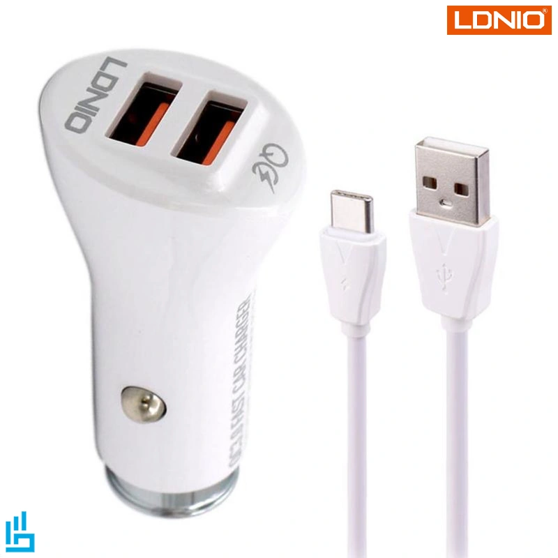 شارژر فندکی الدینیو مدل C511Q به همراه کابل تبدیل تایپ سی