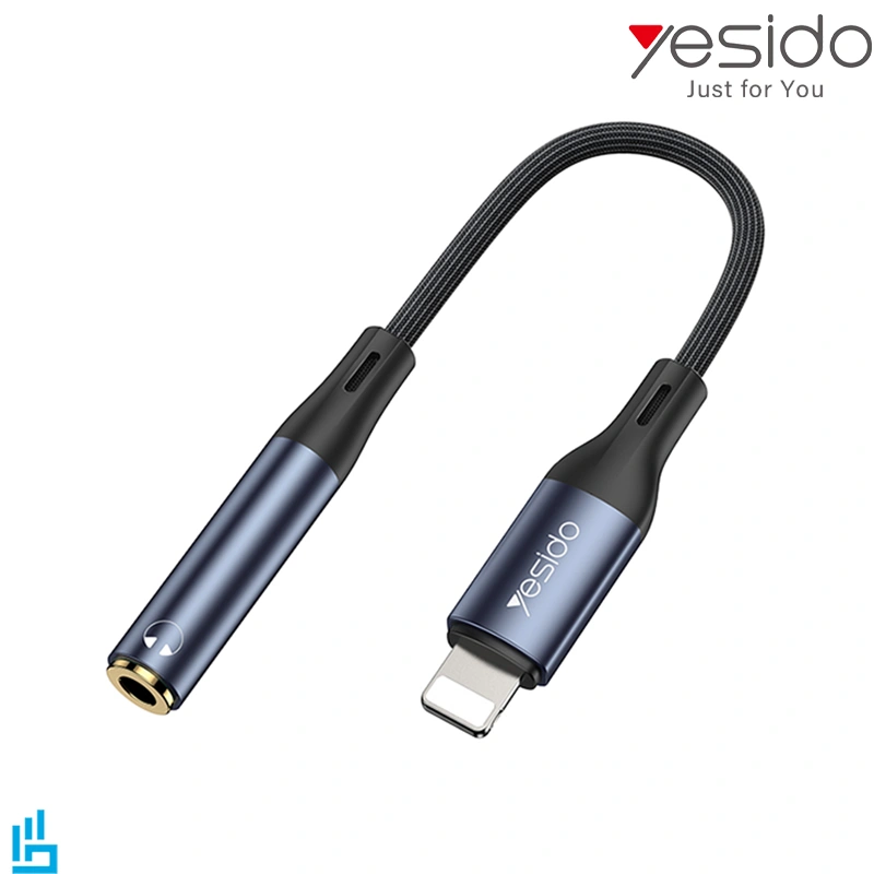 تبدیل جک Aux لایتنینگ یسیدو YESIDO YAU37 طول 12 سانتیمتر