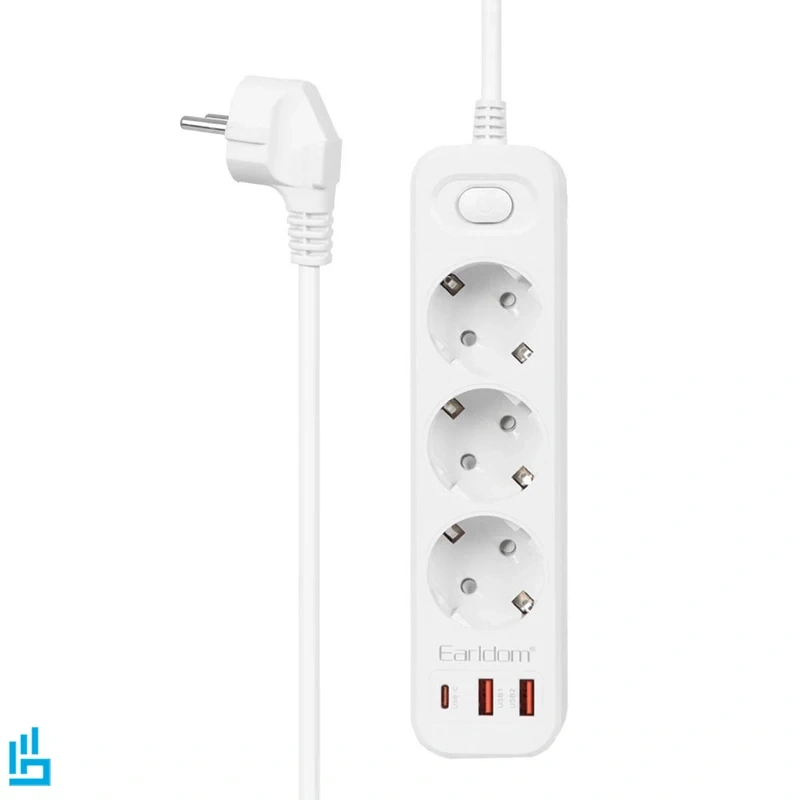سه راهی برق USB دار ارلدام EARLDOM SC13