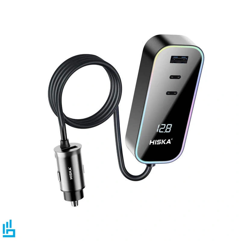 شارژر فندکی کابل دار سیم دار فست شارژ هیسکا HISKA HCC328