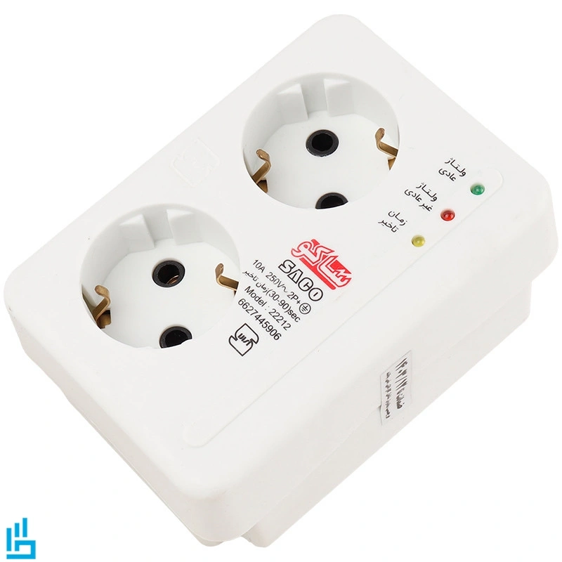 محافظ برق کامپیوتر صوتی تصویری 2 خانه کلیدار ارت دار ساکو Saco 22212