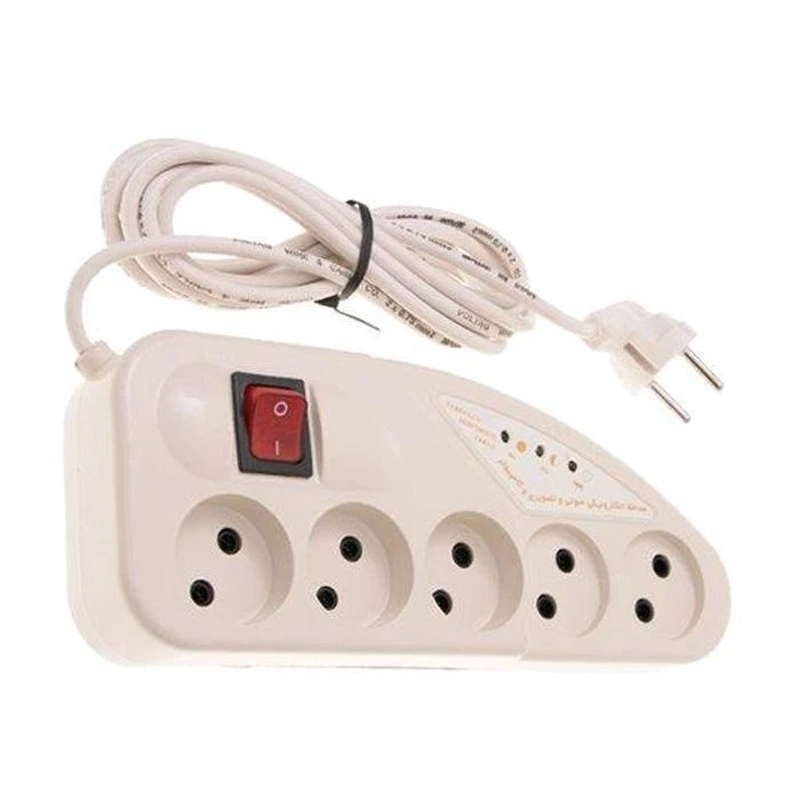 محافظ برق صوتی تصویری 5 خانه تکسان 110 با کابل 3 متری