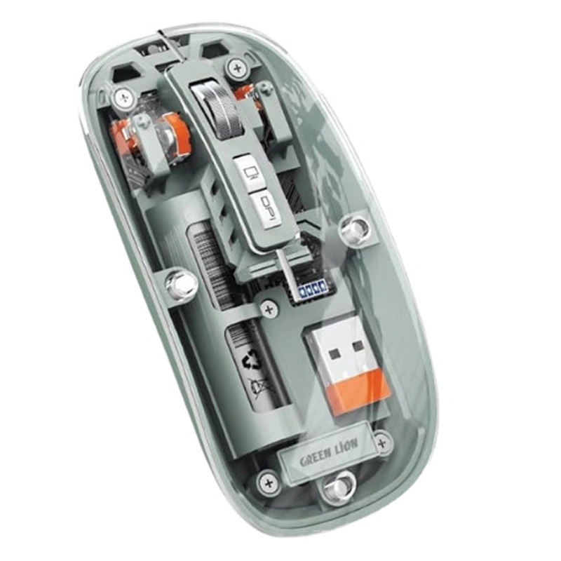 موس وایرلس گرین لاین GL-RM6 موس شیشه ای شفاف