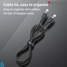 کابل تبدیل تایپ سی (Type-c) CA160 یسیدو YESIDO طول 1.2 متر
