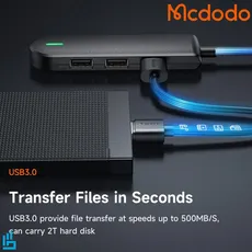 هاب مک دو دو مدل HU-1430 پنج پورت 5Ports با کابل تایپ سی MCDODO TypeC