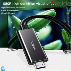 کابل تبدیل سه سر HDMI 4K به لایتنینگ تایپ سی میکرو USB یسیدو Yesido HM05 طول 1/8 متر