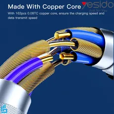 کابل شارژ (تبدیل) تایپ سی type-c یسیدو YESIDO CA104 طول 1/2 متر