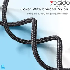 کابل شارژ (تبدیل) تایپ سی type-c یسیدو YESIDO CA104 طول 1/2 متر