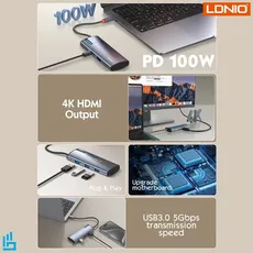 هاب چندکاره 5 پورت الدینیو مدل LDNIO DS15H
