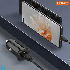 شارژر فندکی LDNIO الدینیو C106 با کابل تایپ سی