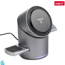 شارژر وایرلس رومیزی سه کاره هیسکا HISKA HR16