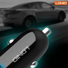 شارژر فندکی LDNIO الدینیو C106 با کابل تایپ سی