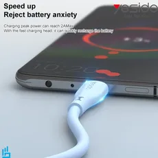 کابل تبدیل شارژ USB-A به تایپ سی TypeC یسیدو Yesido CA119 طول 1 متر