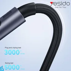 کابل تبدیل شارژ تایپ سی TypeC به تایپ سی TypeC یسیدو Yesido CA158 طول 1/2 متر