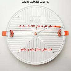 پنل فول لایت گرد توکار 38 وات پرشین لایت (PLI) | اکسلنت کالا