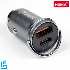 شارژر فندکی هیسکا مدل HCC-306 به همراه کابل تبدیل  USB-C | اکسلنت کالا