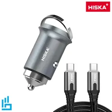 شارژر فندکی هیسکا مدل HCC-306 به همراه کابل تبدیل  USB-C | اکسلنت کالا