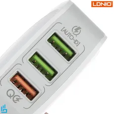 شارژر دیواری الدینیو مدل A3310Q LDNIO به همراه کابل تبدیل USB-C | اکسلنت کالا