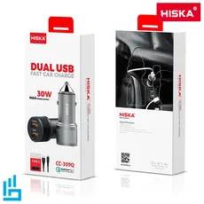 شارژر فندکی هیسکا CC-309Q HISKA به همراه کابل تبدیل USB-C | اکسلنت کالا