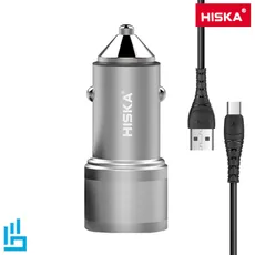 شارژر فندکی هیسکا CC-309Q HISKA به همراه کابل تبدیل USB-C | اکسلنت کالا