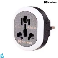 تبدیل برق 3 به 2 نارکن چراغ دار NARKEN