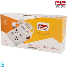 محافظ برق کامپیوتر صوتی تصویری ساکو مدل 4 خانه کلیدار ارتدار 22403
