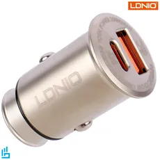 شارژر فندکی LDNIO الدینیو C506Q به همراه کابل تبدیل تایپ سی