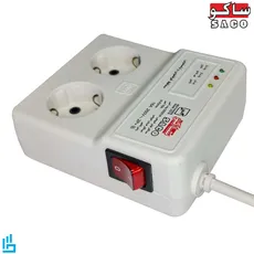محافظ برق ظرفشویی و لباسشویی ساکو 2 خانه ارتدار کلید 1/5 دار متری مدل 22216