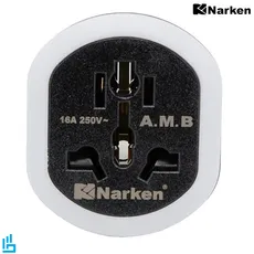 تبدیل برق 3 به 2 نارکن چراغ دار NARKEN