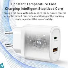 شارژر دیواری یسیدو Yesido به همراه کابل TypeC To Lightning مدل YC47