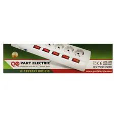 چند راهی 5+1 خانه فیوز دار پارت الکتریک PE2162 با کابل 5 متری part electric