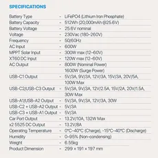 پاوراستیشن 800 وات 20000 میلی آمپر ساعت 25.6 ولت پاورولوژی Powerology PWP800WBK