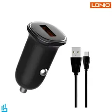 شارژر فندکی 30 وات الدینیو LDNIO C105 با کابل TypeC