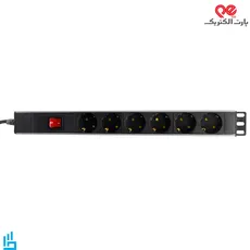 چند راهی 6 خانه برق ارت دار کابل 1/8 متری پارت الکتریک مدل PE2253 Rack Mount