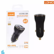 شارژر فندکی الدینیو LDNIO C104 با کابل TypeC