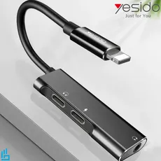 مبدل Aux لایتنینگ یسیدو YESIDO YAU13 با قابلیت شارژ