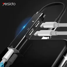 مبدل Aux لایتنینگ یسیدو YESIDO YAU13 با قابلیت شارژ