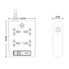 چند راهی برق  USB دار Yesido مدل MC11 با کابل 1.8 متری