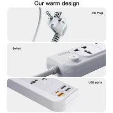 چندراهی 4 خانه USB دار Yesido یسیدو MC22 کابل 3 متری