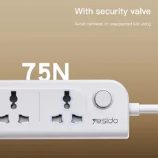چندراهی 4 خانه USB دار Yesido یسیدو MC22 کابل 3 متری