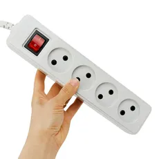 چند راهی برق 4 خانه بدون ارت کلید دار پارت الکتریک شهاب PE651 کابل 1.8