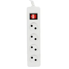 چند راهی برق 4 خانه بدون ارت کلید دار پارت الکتریک شهاب PE651 کابل 1.8
