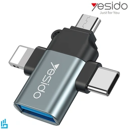 تبدیل میکرو یو اس بی تایپ سی و لایتنینگ GS15 یسیدو YESIDO