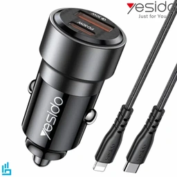 شارژر فندکی یسیدو Yesido به همراه کابل لایتنینگ Lightning مدل Y54